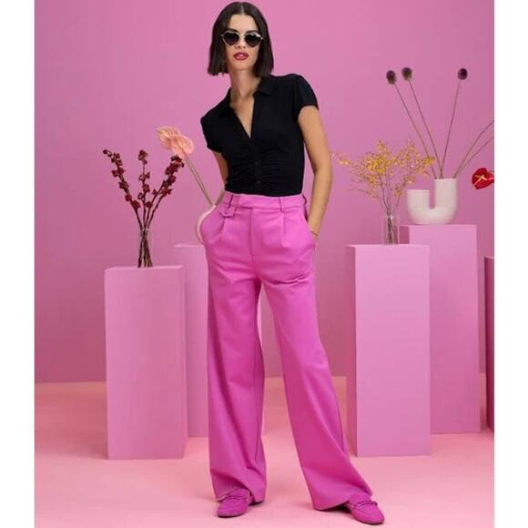 Anthropologie x Sanctuary Women's Metropolis Trousers in Wild Pink Size 32 NWT - Picture 2 of 10